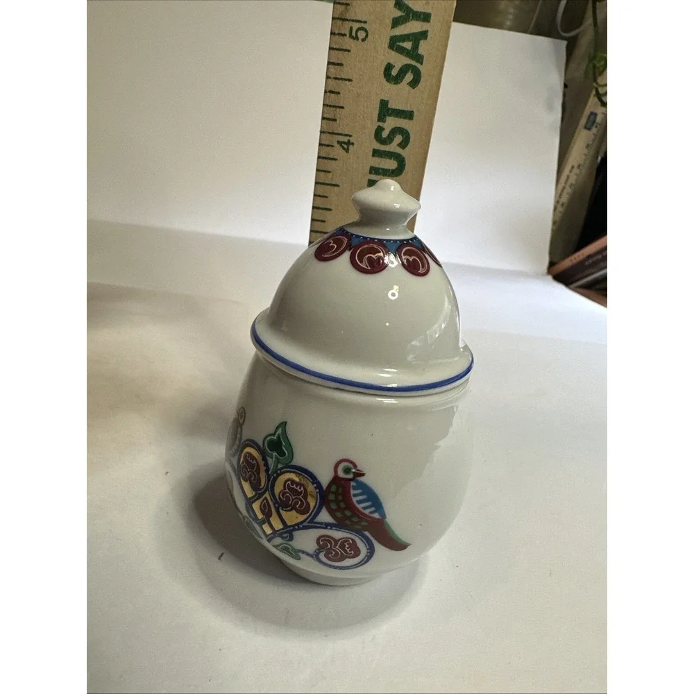 Vitg Elizabeth Arden Byzantium Love Birds Gilded Dome Porcelain Jar